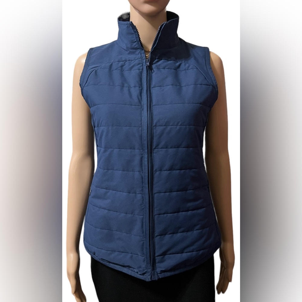 Tommy Bahama Women's Sizes S, XS Navy Quilted Zip Front Mock Neck Golf Vest NWT